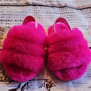 UGG TODDLER GIRL PINK SLIPPERS SIZE 7 EUC